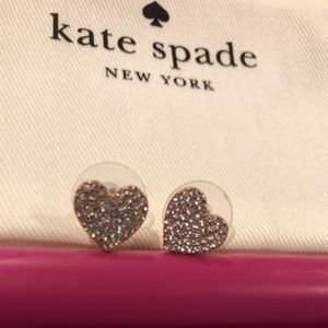 Kate spade yours truly pave heart studs